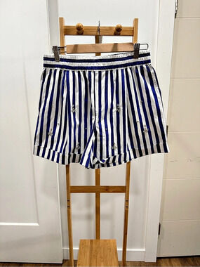 Free Assembly Women's Embellished Pull On Cotton Shorts Embellished Pull On
